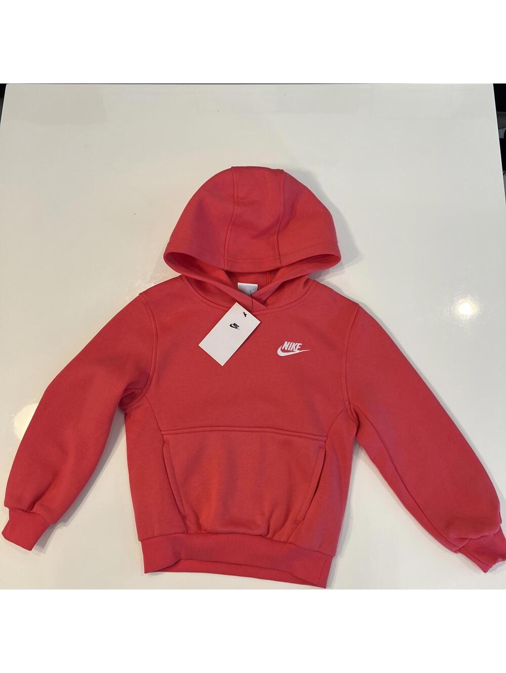 $45 GIRLS NIKE PlNK SIZE XS SPORTSWEAR CLUB FLEECE  PULLOVER HOODIE FD3000-629 - Picture 2 of 3